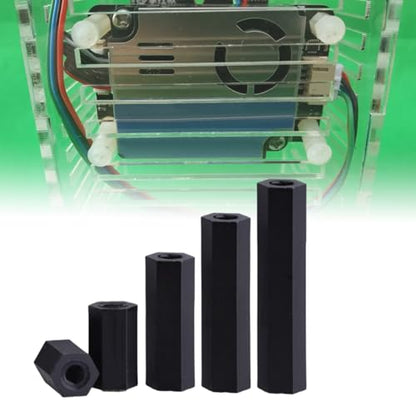 100pcs Black Nylon Spacers, Pa66 M3 Female X M3 Female Hex Threaded Spacer Standoff Hardware Spacers (M3x8) - size: M3x8