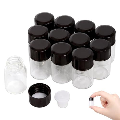 Beauticom 2ML Clear Glass Vial 12 Pieces with Orifice Reducer - color: Clear, size: 12 Bottles