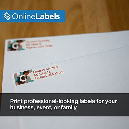 OnlineLabels 1.75" x 0.5" Rectangle Labels - White Matte - 5,000 Sheets - size: 5000 Sheet Pack