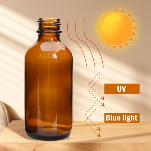 June Fox 2oz Glass Dropper Bottle Amber Glass Bottles with Dropper 80 Pack - color: Amber