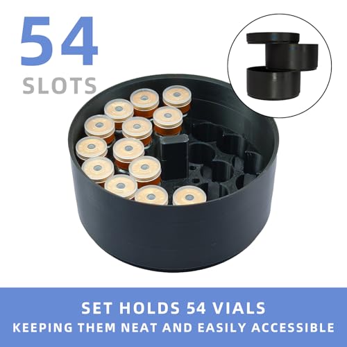 4-Piece 3ml Vial Storage Insert Compatible with 32oz Hydrapeak Food Jar – 54 Vial Organizer with Crisper Shelf – Fits 4.3" Inner Diameter Jar not included (Pink) - color: Pink