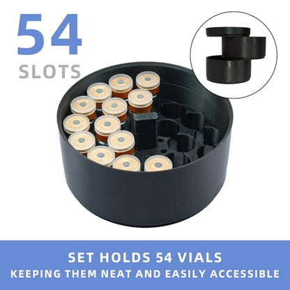 4-Piece 3ml Vial Storage Insert Compatible with 32oz Hydrapeak Food Jar – 54 Vial Organizer with Crisper Shelf – Fits 4.3" Inner Diameter Jar not included (Pink) - color: Pink