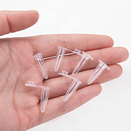 0.2ml Microcentrifuge Tubes 300 Pieces, EO Sterilized Plastic Small Vials with Caps for Sample Storage Without Leakage(300) - size: Sterile 0.2ml 300pcs