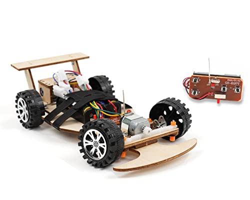Wireless Remote Control Car Kit F1, Science Project Kit for Kids/Students/Education, STEM Project Model Car Kits to Build, Ideal Choice for Family and School - color: Black, size: Single pack
