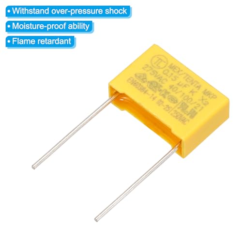 PATIKIL Safety Capacitors 12Pack 0.15uF AC 275V 15mm Pin Pitch 18x12x6mm - size: 15mm Pin Pitch, style: 0.15uF