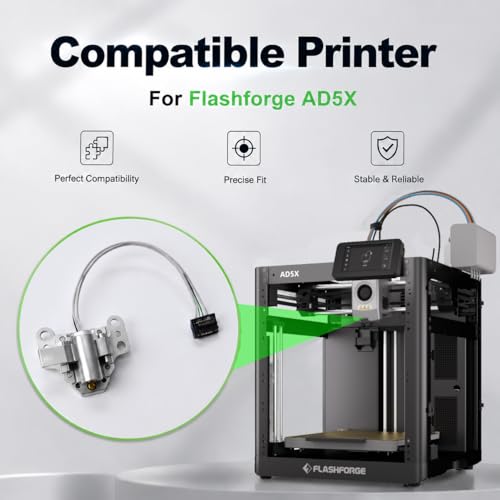 Heating Assembly Kit for Flashforge AD5X Hot End Heating Component with Heater Cartridge, Thermistor Temperature Sensor & Heat-Insulating Clip 3D Printer Accessories - size: AD5X