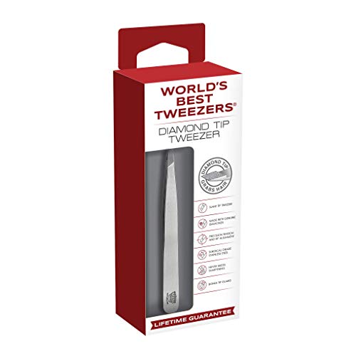 WBT Diamond Tip Slant Precision Tweezer for Eyebrow & Ingrown Hair Removal - style: Diamond Slant Tip