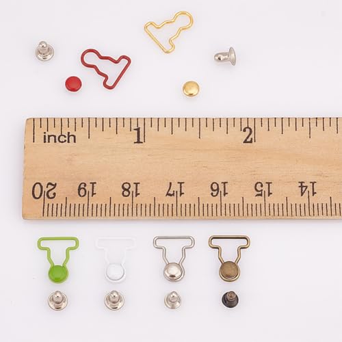 100 Sets 10 Colors Mini Overall Buckles, Doll Mini Alloy Buckles Overall Buckle and Studs Gourd Buckle Doll Button Accessories for Dolls Making Sewing Craft Supplies