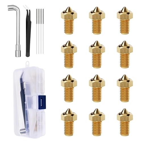 12Pcs 0.4mm Nozzles for Anycubic Kobra,Kobra Neo/go,Ender Mega/Mega S/Pro/X - size: For kobra