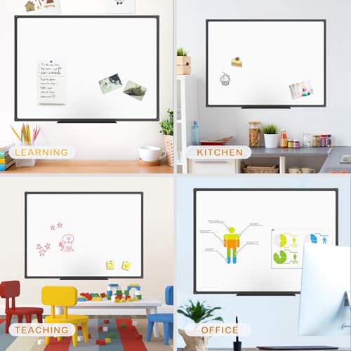 JILoffice Magnetic Whiteboard/White Board, Dry Erase Board 40 x 30 Inch, Black Aluminum Frame Wall Mounted Board for Office Home and School - color: Black, size: 40 x 30 Inch