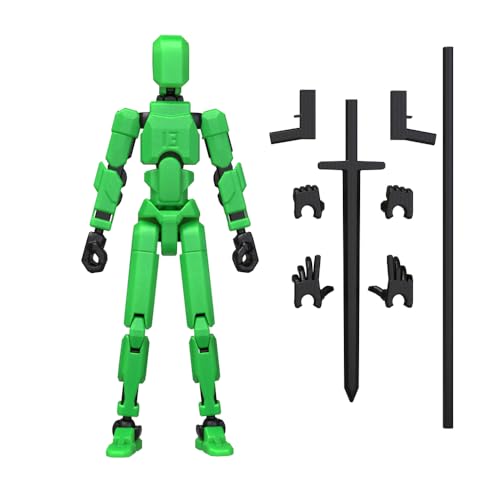 MerryXD T13 3D Action Figure,Assembly Completed Dummy Nova Titan Lucky 13 Action Figure 3D Printed Multi-Jointed Movable Toy Green - color: Green