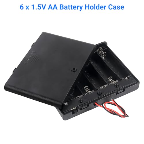 5pcs 6 x AA 9V Battery Holder Case Box with ON/Off Switch and Leads Wire Cover