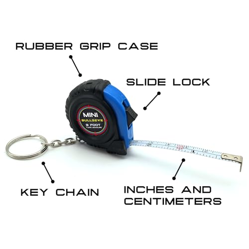 Mini Tape Measure 3 Pack - Small, Pocket Size 3 Foot Tape Measure with Keychain - Inches & Centimeters - 1 m Kids Measuring Tape Retractable - Colors May Vary - Daily Living Products