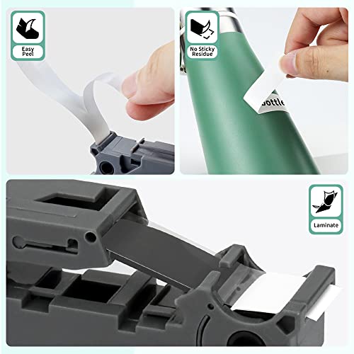 6-Pack Tz 12mm 0.47" Laminated Multi-Color Compatible for Brother 12mm Tape - color: White on Green/Blue/Red/Black/Clear, Black on White, size: 0.47 inch (12mm)