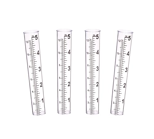 5" Plastic Rain Gauge Replacement Tube for Outdoor Garden Yard Home (Set of 4) - color: Set of 4