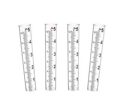 5" Plastic Rain Gauge Replacement Tube for Outdoor Garden Yard Home (Set of 4) - color: Set of 4