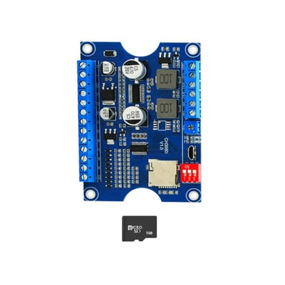 Voice Playback Module with 1GB Card,80W Low Lever Trigger DC 9-24V CH358D Chip Support USB Download, MP3 Hardware Decoding,10-Way Button One-to-One,8 Combined Voice Board for Industry Broadcast. - size: JR-CH358D-TF-Voice Playback Board