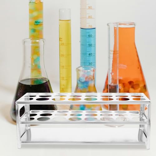 Zerodeko Laboratory Test Tube Rack Centrifuge Tube Stand for Chemistry Test Holder and Storage Organizer for Testing Tubes Compact Sampling Rack 24-Hole
