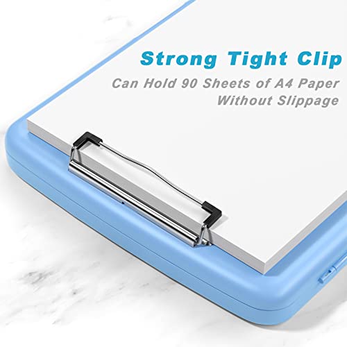Rimilak Clipboard with Storage, 8.5 x 11'' High Capacity Clip Board, Blue - color: Blue