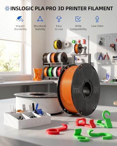 Inslogic Pre-Dried PLA Pro Filament 1.75mm, Strong & Tough PLA+, 1kg Beige - color: 1kg Beige