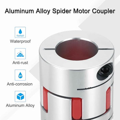 MECCANIXITY Aluminum Shaft Coupling 9mm to 22mm Flexible Spider Coupling L50mm x D40mm Coupler Jaw Spider Shaft Joint Connector for 3D Printers DIY Encoder CNC Router Milling Machine - size: D40mm Fit 9mm to 22mm