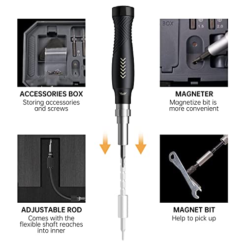 JAKEMY Professional Screwdriver Set for Electronics Repair, Computer Screwdriver Kit with 126 Magnetic Precision Bit Set and Opening Tool Kit for Laptop, MacBook, iPhone, Tablet, Watch, Modding, DIY - color: Jm8183 - 145 in 1 Portable