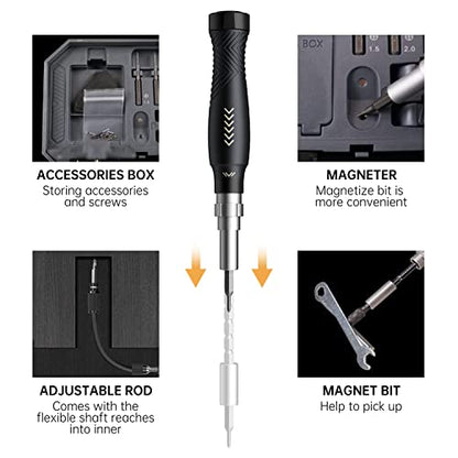 JAKEMY Professional Screwdriver Set for Electronics Repair, Computer Screwdriver Kit with 126 Magnetic Precision Bit Set and Opening Tool Kit for Laptop, MacBook, iPhone, Tablet, Watch, Modding, DIY - color: Jm8183 - 145 in 1 Portable