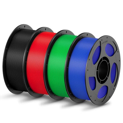 ANYCUBIC 3D Printer Filament Multicolor PLA Bundle 4KG - color: 4*1kg Pla (Black & Red & Green & Blue)