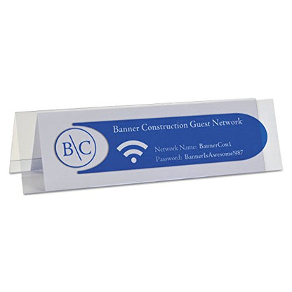 C-Line Medium Rigid Plastic Name Tent Card Holders, Clear, 25/Pack (87597) - size: 2-1/2 x 8-1/2 Inches