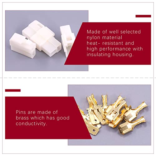 Hilitchi 6.3MM Electrical Automotive Wire Connectors Male Female Socket Plug Terminal for Motorcycle Car (2P-30Sets) - color: 2P-30Sets