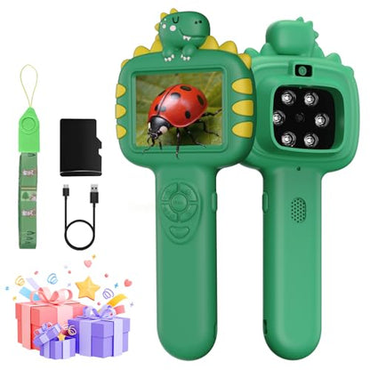 Outdoor Portable Kids Microscope: Handheld Microscope Auto Focus - color: Light Green