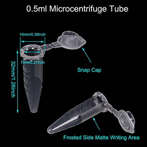 0.5ml 1000 Pcs Microcentrifuge Tubes with Snap Cap Polypropylene - size: 0.5ml-1000pcs