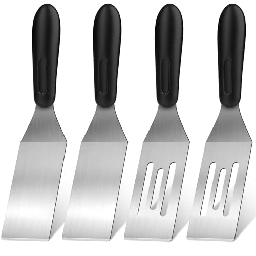Stainless Steel Mini Spatula (4PC),Small Turners for Cake Brownies Pancakes - color: 4PCS