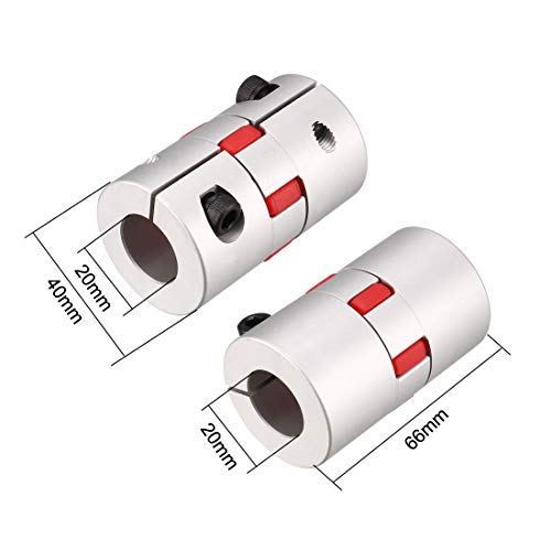 uxcell Shaft Coupling 20mm to 20mm Bore L66xD40 Flexible Coupler Joint for Servo Stepped Motor - size: L66xD40 20mm to 20mm