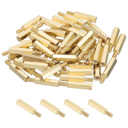 PATIKIL 50 Pcs Male to Female Thread Spacer Screws M3 x 16mm + 6mm Brass Hex Standoff PCB Motherboard Spacer Screw Nut for Drone Quadcopter Computer Electronic Projects Circuit Board - size: M3 x 16mm + 6mm