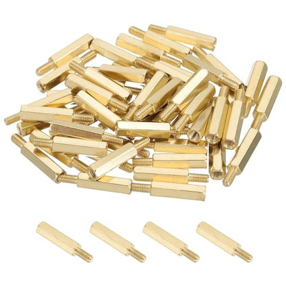 PATIKIL 50 Pcs Male to Female Thread Spacer Screws M3 x 16mm + 6mm Brass Hex Standoff PCB Motherboard Spacer Screw Nut for Drone Quadcopter Computer Electronic Projects Circuit Board - size: M3 x 16mm + 6mm