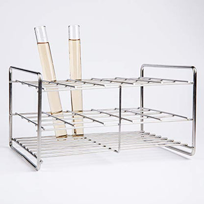 Stainless Steel Test Tube Rack,20 Place,5x4 Format,Wire Constructed,Outer Diameter Permitted of Tubes 29-31mm - size: 29-31mm 5×4