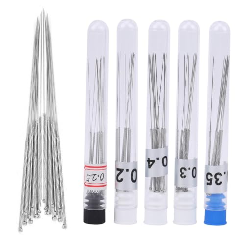 50 Pcs 3D Printer Nozzle Cleaning Kit, 1in Long Nozzle Cleaner 3D Printer, Stainless Steel Nozzle Cleaning Needles 0.2mm 0.25mm 0.3mm 0.35mm 0.4mm for Cleaning Nozzle