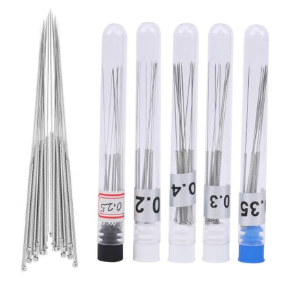 50 Pcs 3D Printer Nozzle Cleaning Kit, 1in Long Nozzle Cleaner 3D Printer, Stainless Steel Nozzle Cleaning Needles 0.2mm 0.25mm 0.3mm 0.35mm 0.4mm for Cleaning Nozzle
