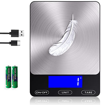 Food Scale -33lb Digital Kitchen Scale for Food Ounces Grams Rechargeable - size: Medium