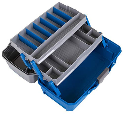 Flambeau Outdoors 6382 2-Tray Tackle Box, 15 Compartments, Blue and Gray