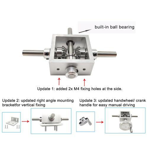 1:1 Right Angle Bevel Gearbox 1 Module 20 Teeth 90° Angle Drive Steering Gear Device Simple Mechanical DIY Module with 6mm Shaft - size: 6mm shaft, style: 2 output shaft