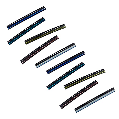 200pcs SMD LED Diodes Kit 0805 Lights Assorted Diode SMD LED Diodo Kit Green RED White Blue Yellow Lighting Bulb Each 40PCS Lamps Light Emitting Diodes 0805 LED Kit - color: 0805 Multi-colored