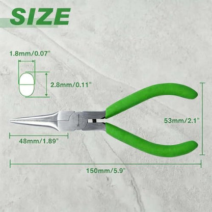 SPEEDWOX 4.5" Mini Needle Nose Pliers, Thin Serrated Jaw for Jewelry Making - style: Tapered Nose Pliers