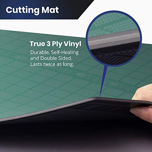 Pacific Arc Double Sided Self Healing Vinyl Rotary Cutting Mat - Thick & Durable Fabric & Paper Cutting Mat (18"x36") - size: 36"L x 18"W