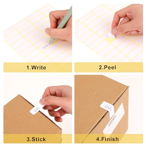 1680 Pcs Rectangle Labels 0.5" x 1.5" White Writable Name Label Stickers Blank Paper Stickers Self-Adhesive File Folder Labels for Document Bottle Cup School Office Classification - color: 1680pcs 38x13 Mm
