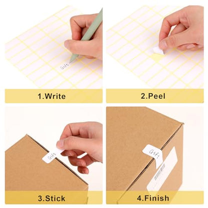 1680 Pcs Rectangle Labels 0.5" x 1.5" White Writable Name Label Stickers Blank Paper Stickers Self-Adhesive File Folder Labels for Document Bottle Cup School Office Classification - color: 1680pcs 38x13 Mm
