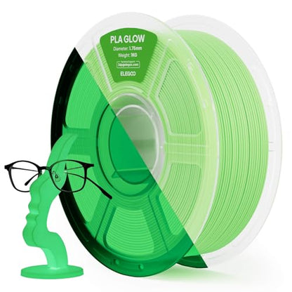 ELEGOO PLA 3D Printer Filament Glow in the Dark Green 1KG 1.75mm - color: 1pcs Glow in the Dark Green