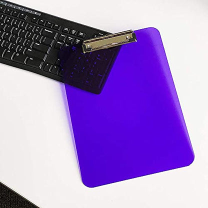 JAM PAPER Plastic Clipboards with Low Profile Metal Clip - Letter Size (9 x 12.5) - Violet Purple - Clip Board Sold Individually - color: Purple, size: Single Clipboards