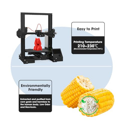 3DHoJor PLA+ 3D Printer Filament Red,1KG - color: Red